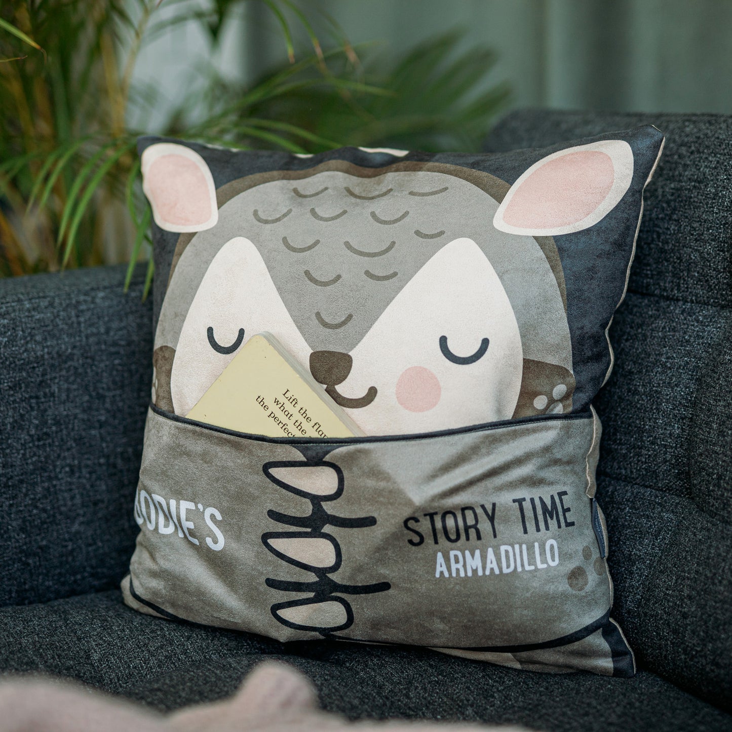 The Story Pocket Cushion - Armadillo
